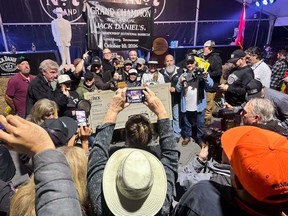 Team SmellaQue winning the Jack Daniel's World Championship Invitational Barbecue