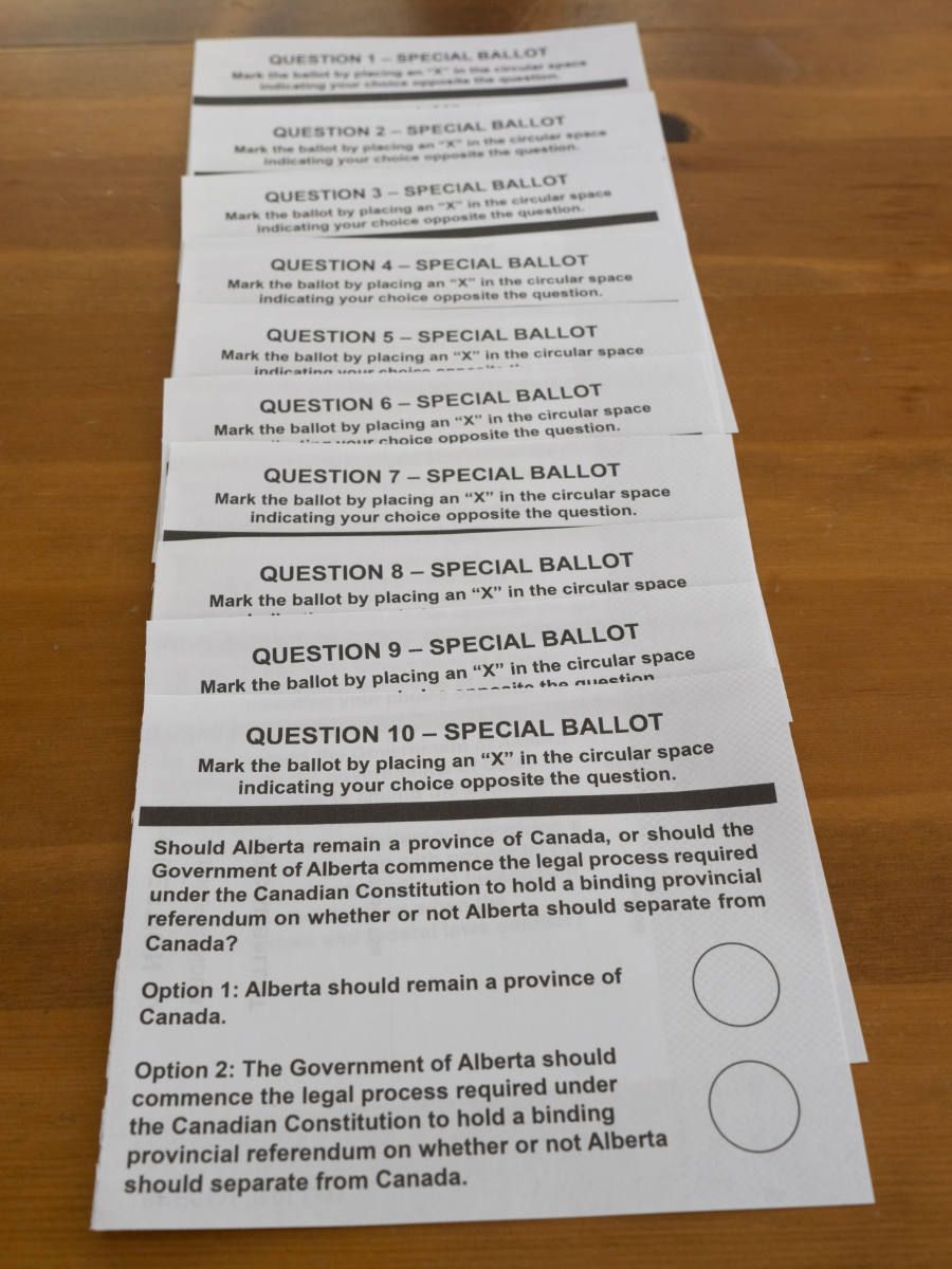 Alberta referendum ballots