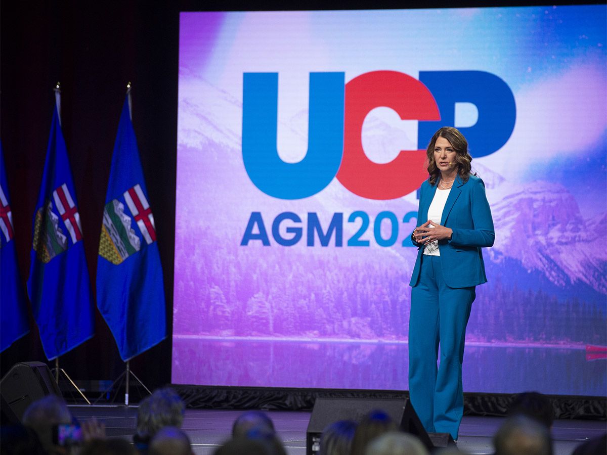 Danielle Smith at the 2025 UCP AGM