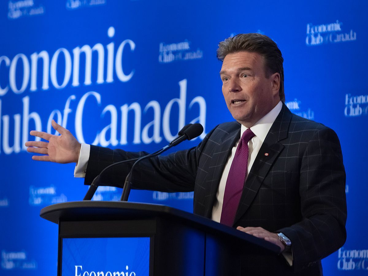 Former Alberta deputy premier Thomas Lukaszuk speaks about the threat of Alberta separatism at an Economic Club of Canada event in Toronto on Thursday, Oct. 1, 2026.