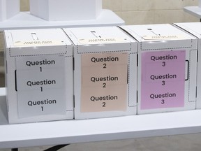 Alberta referendum ballot boxes