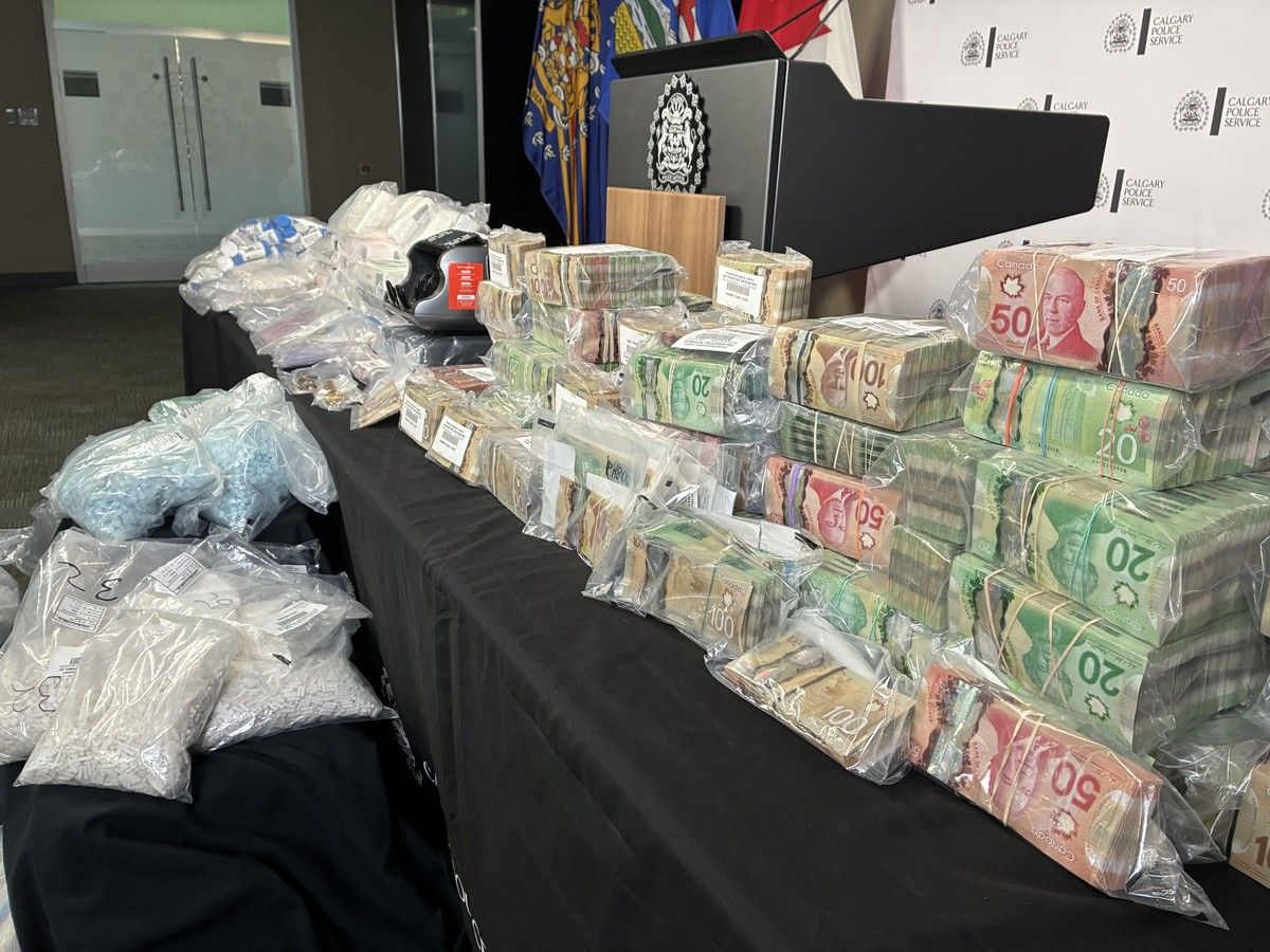 drugs and cash seized by Calgary police