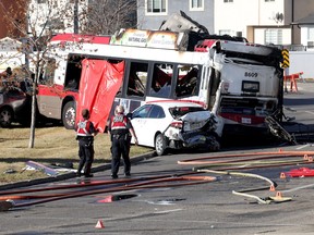 Fatal crash bus fire Saddletowne Circle Calgary Transit