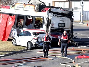 Fatal crash bus fire Saddletowne Circle Calgary Transit