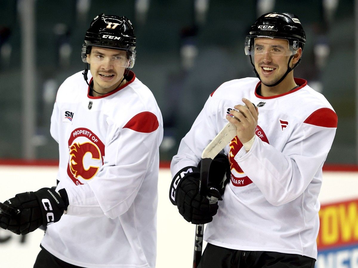 Yegor Sharangovich and Morgan Frost