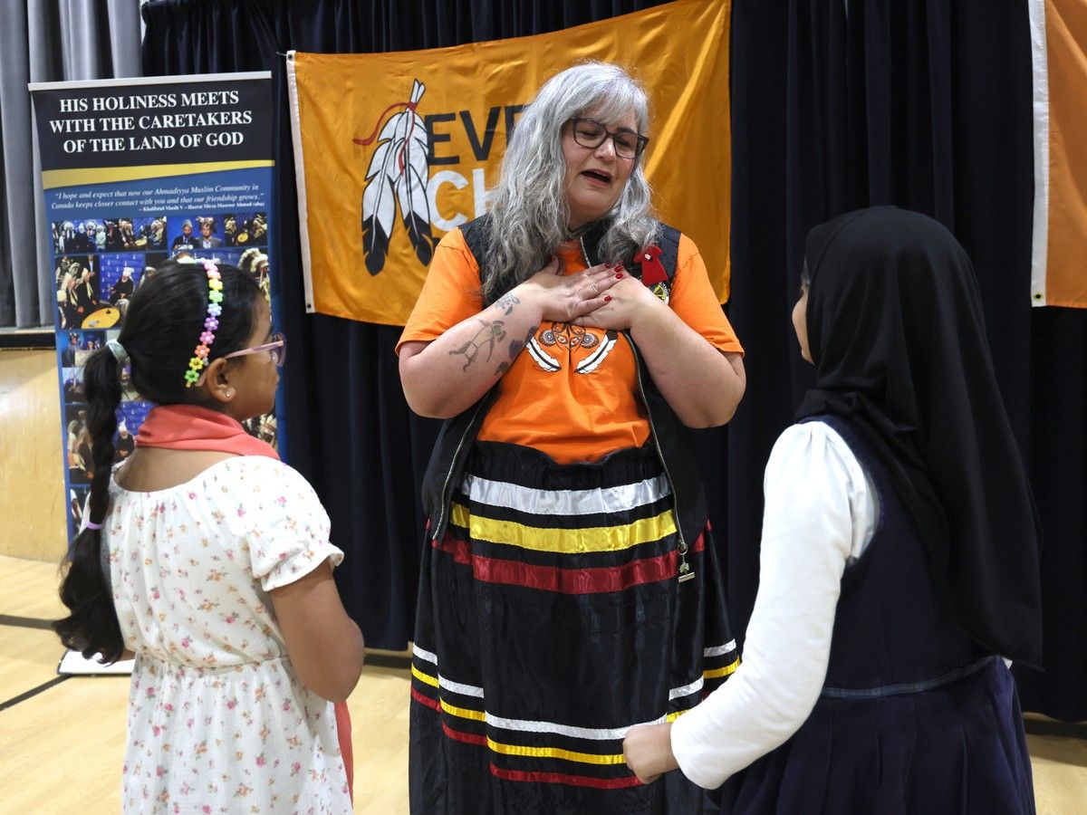 Indigenous leaders share their personal experiences during an event organized by a Calgary Muslim community organization.
