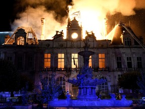city hall burning