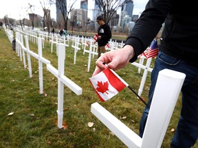 The Field of Crosses along Memorial Drive in Calgary.