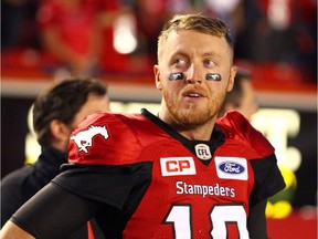 Stamps QB Bo Levi Mitchell is pictured during CFL action between the Montreal Alouettes and the Calgary Stampeders in Calgary Friday, September 29, 2017.  Jim Wells/Postmedia

Postmedia Calgary
JimWells/Postmedia