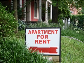 Rental Sign Apartment for rent sign displayed on residential street. Shows demand for housing, rental market, landlord-tenant relations. Not Released (NR) dcsliminky, Getty Images/iStockphoto