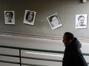 Photographs as an art installation on an underpass along on 4th street S.W. were photographed on Tuesday November 28, 2017.  Gavin Young/Postmedia
