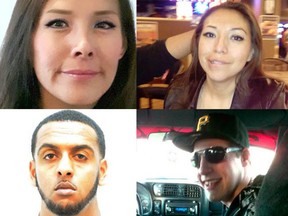 From top left, clockwise: Glynnis Fox, 36, Tiffany Ear, 39, Cody Pfeiffer, 25, and Hanock Afowerk, 26.