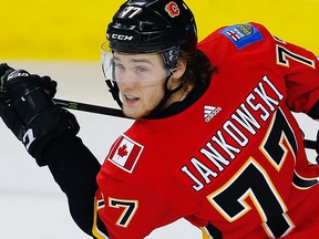 Calgary Flames' Mark Jankowski during NHL hockey at the Scotiabank Saddledome on Nov. 13, 2017