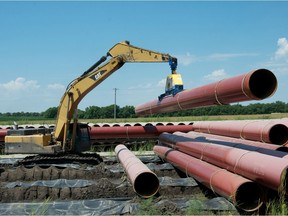 Construction on TransCanada's Keystone XL pipeline.