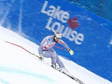 LAKE LOUISE, AB - NOVEMBER 24: Adrien Theaux of France competes during the Audi FIS Alpine Ski World Cup Men's Downhill Training on November 24, 2017 in Lake Louise, Canada. (Photo by Christophe Pallot/Agence Zoom/Getty Images)