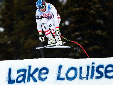 LAKE LOUISE, AB - NOVEMBER 25: Matthias Mayer of Austria takes 2nd place during the Audi FIS Alpine Ski World Cup Men's Downhill on November 25, 2017 in Lake Louise, Canada. (Photo by Christophe Pallot/Agence Zoom/Getty Images)