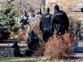 Police at the scene of an alleged sexual assault in the 200 block of 42 Ave. S.W. in Calgary, on Thursday, Dec. 7, 2017.