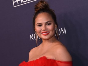 Chrissy Teigen attends the 2017 Baby2Baby gala at 3labs in Culver City, November 11, 2017.