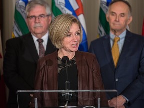 Premier Rachel Notley announced successful project bids from the first round of Alberta's Renewable Electricity Program Wednesday December 13th, 2017 at the McDougal Centre in Downtown Calgary. Andy Nichols/Postmedia