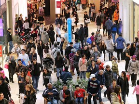 Shoppers at Chinook Centre in Calgary on December 26, 2016.