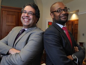 Mayor Naheed Nenshi with Chima Nkemdirim.