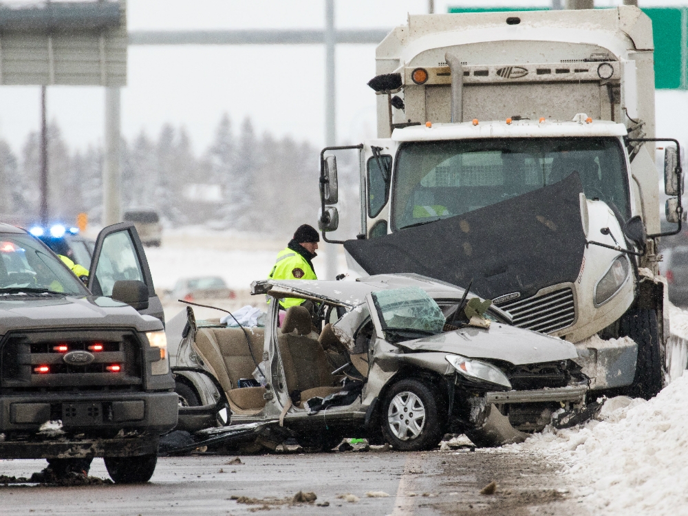 Serious crash between car and Calgary garbage truck sends two victims ...