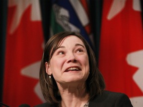 Shannon Phillips, Minister of Environment and Parks and Minister responsible for Climate Change Office speaks in Calgary about the carbon competitiveness incentives on Wednesday, December 6, 2017. Jim Wells/Postmedia