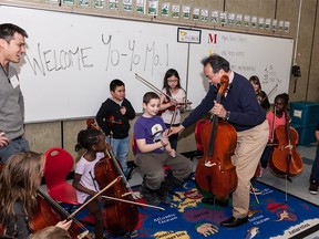Yo Yo Ma visits Calgaryís Keeler Elementary School for a rare visit with students in Calgary on  Thursday, December 7, 2017. Supplied/becq photography international
