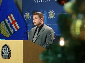 Staff Sgt/ Martin Schiavetta of the CPS homicide unit speaks to media on Boxing Day on the discovery of a dead baby girl in Bowness on Christmas Eve. Gavin Young/Postmedia Network