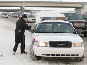File photo of police responding to accidents on Deerfoot Trail.