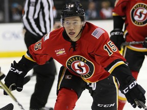 Spencer Foo of the Stockton Heat.