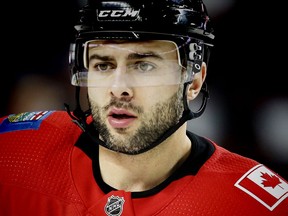 Calgary Flames captain Mark Giordano during the pre-game skate before facing the Pittsburgh Penguins on Nov. 2, 2017