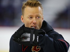 Calgary Flames head coach Glen Gulutzan during training camp (AL CHAREST/POSTMEDIA)