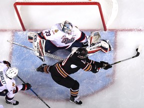 Despite some chance, the host Calgary Hitmen could only score once on the Regina Pats during WHL action Sunday at the Saddledome.