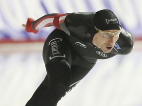 Ted-Jan Bloemen skates to second place in the men's 5000-metre competition at the ISU World Cup Speedskating in Calgary on Dec. 1, 2017