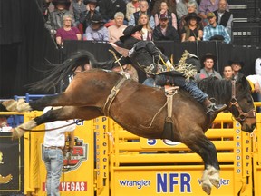 Jake Vold on Saturday at the NFR in Las Vegas.