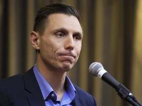 Patrick Brown, then a contender for the leadership of the Ontario PC Party, speaks at a breakfast event at the Marconi Centre in Ottawa Saturday, November 15, 2014. (Darren Brown/Ottawa Citizen)