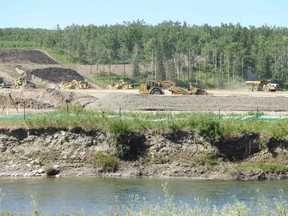 Ring road construction on the Tsuu T'ina First Nation.