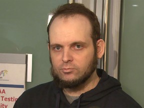A grab taken from a video released by CBC News on October 14, 2017 shows freed Canadian hostage Joshua Boyle giving an interview upon his arrival at Toronto Pearson international airport.  Freed Canadian hostage Joshua Boyle accused his kidnappers of murdering his baby daughter and raping his wife during his family's years-long captivity by the Haqqani network, a Taliban-affiliated group operating in Afghanistan and Pakistan. Boyle leveled the accusations in a terse statement he read on arrival in Toronto late Friday with his American wife, Caitlan Coleman, and three children, who were freed on Wednesday by Pakistani troops. / AFP PHOTO / CBC NEWS / STAFF / RESTRICTED TO EDITORIAL USE - MANDATORY CREDIT "AFP PHOTO / CBC NEWS" - NO MARKETING NO ADVERTISING CAMPAIGNS - DISTRIBUTED AS A SERVICE TO CLIENTS  STAFF/AFP/Getty Images