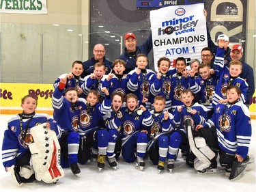 The NW Warriors 1 won the Atom 1 division of the Esso Minor Hockey Week tournament.