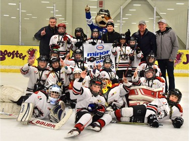 Trails West 7 Red won the Atom 7 South division of the Esso Minor Hockey Week tournament that wrapped up Saturday.