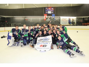 Springbank 1 took the Bantam 1 division at Esso Minor Hockey Week, which ended on Saturday.