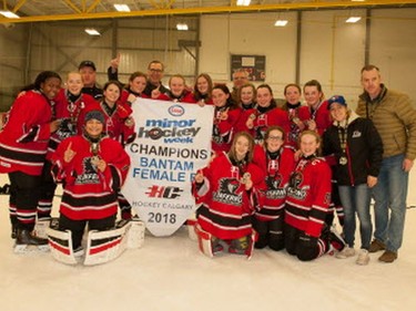 GHC 2 White captured the Bantam Girls B division title at Esso Minor Hockey Week.