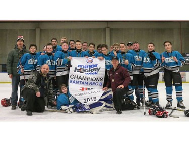 RHC Sharks earned the Bantam Rec B division title at Esso Minor Hockey Week.