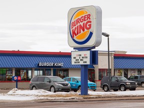 The Burger King location was open for business as usual on Wednesday, Jan.17, 2018, in Lethbridge, Alberta. Alberta Health Services had issued a health order to the Burger King franchise on January 10, 2018, because inspectors found foreign workers were sleeping in the basement of the restaurant. THE CANADIAN PRESS/David Rossiter ORG XMIT: LETHX101