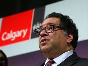 Calgary Mayor Naheed Nenshi speaks at the release of the City's annual Citizen Satisfaction Survey on Monday January 28, 2018 Gavin Young/Postmedia