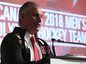 Head coach of Hockey Canada Willie Desjardins announces Canada's National Men's Team for the Winter Games in Calgary on Jan. 11, 2018.