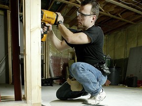 Basement renovation in progress.