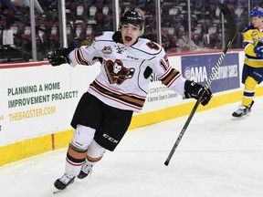 Tristen Nielsen celebrates a goal.