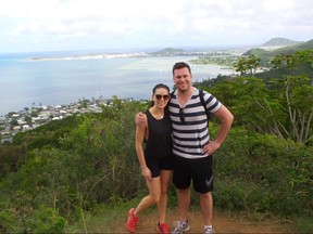 Calgarians Denis Hudson and his wife Ashley saw their honeymoon in Hawaii interrupted by an incoming missile alert. Supplied photo